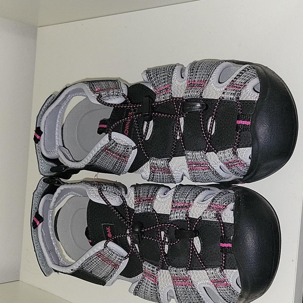 Women's Black and Pink Sandals